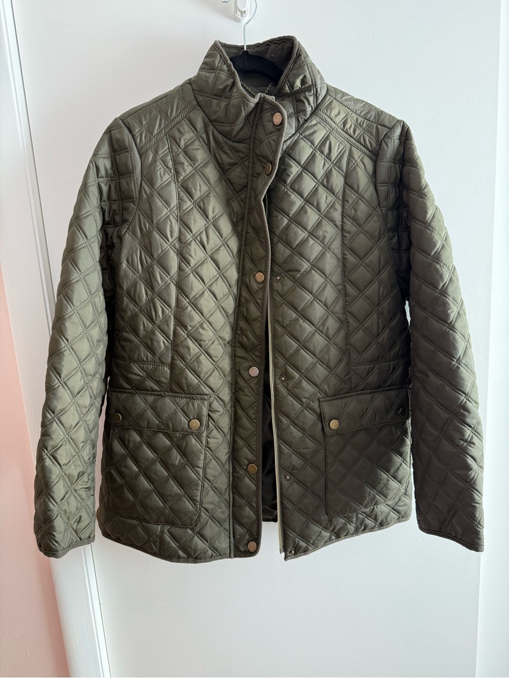 Lucky Brand Quilted Olive Green Lightweight Jacket